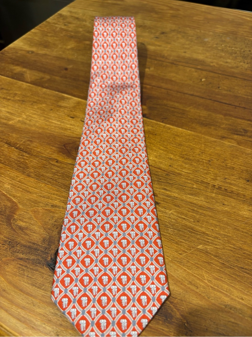 Jim Thompson Men's Orange Patterned Silk Tie - Classic Business Style